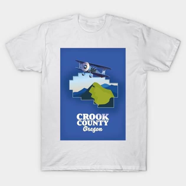 Crook County Oregon map T-Shirt by nickemporium1